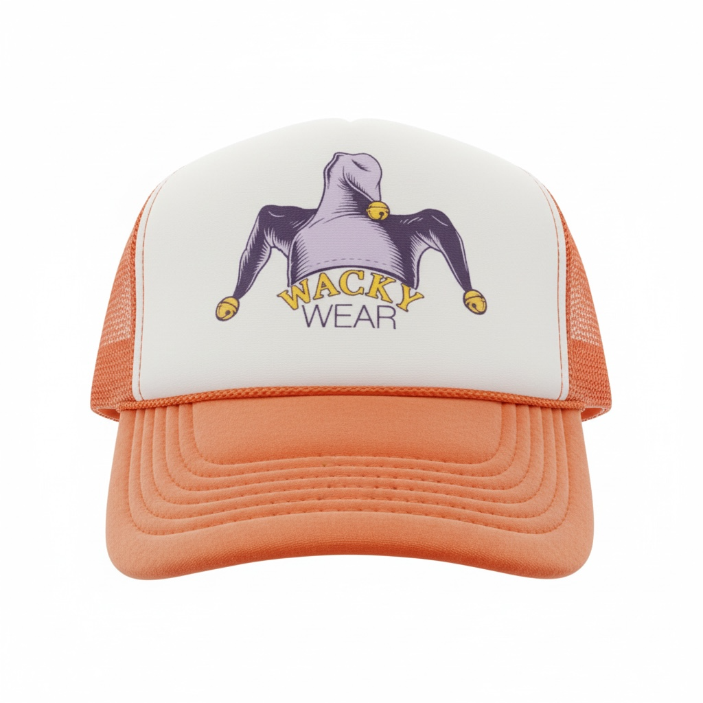 Orange Wacky Wear Hat - High Profile Trucker Hat
